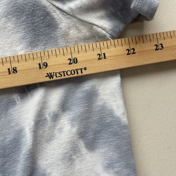 J Jill Pure Jill Shirt SZ 1X Gray White Scoop Neck Elliptical Tie Dye Tee Cotton - Picture 6 of 9